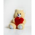 Miniatyrbillede 2 af 9: Bjørnebamse GO GIFT FRANK 50 CR Flødefarvet plys Hjerte 50 cm