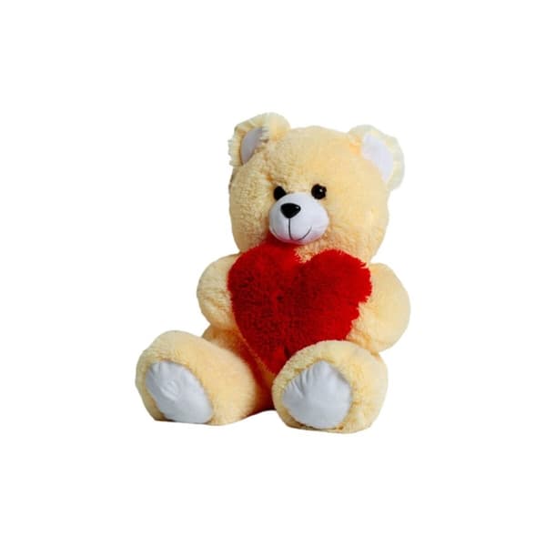 Bjørnebamse GO GIFT FRANK 50 CR Flødefarvet plys Hjerte 50 cm