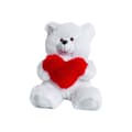Miniatyrbillede 1 af 5: Bjørnebamse GO GIFT FRANK 50 WH Hvid plys Hjerte 50 cm