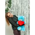 Miniatyrbillede 6 af 9: Bjørnebamse GO GIFT FRANK 50 BL Blå plys Hjerte 50 cm