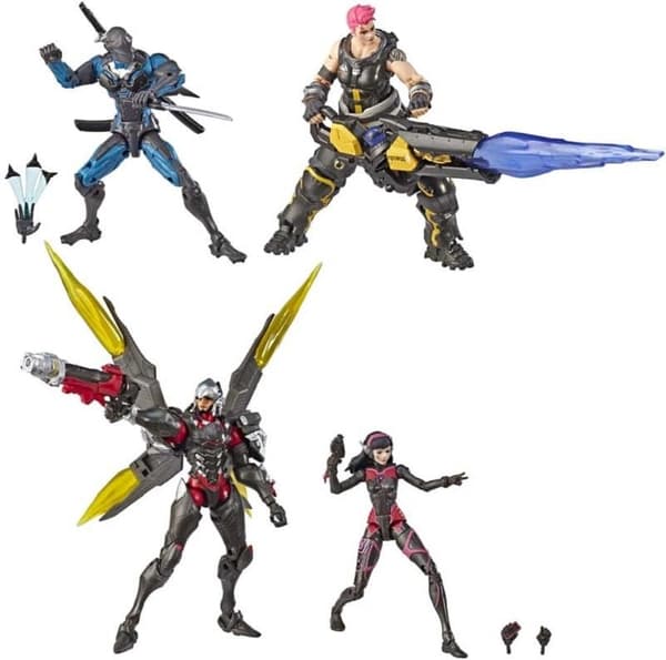 Overwatch, Actionfigurer - Genji, Zarya, Pharah, D.Va