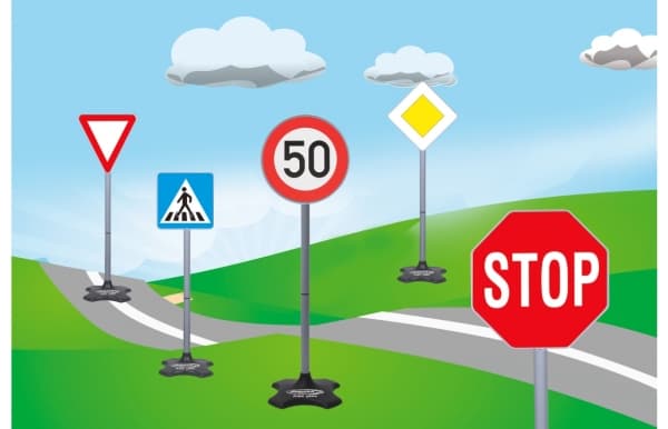 Jamara 460257, Leke Trafikkskilt Sett, 3 år, Plast, Sort, Blå, Grå, Rød, Hvit, Gult