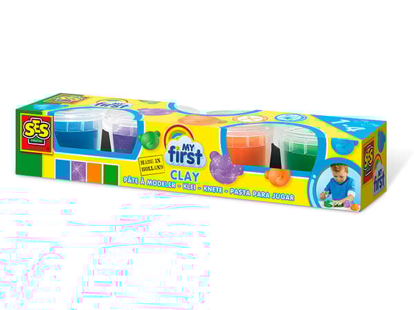 SES Creative My First 14431, Modelleringsleire, Akva, Grønn, Oransje, Fiolett, Barn, 4 stykker, Plastpotte, 4 farger