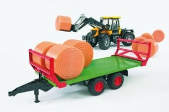 Bruder Bale transport trailer with 8 round bales toy