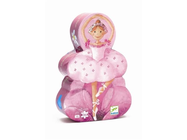 DJECO The ballerina with the flower 36 pcs - 19,5 x 29 x 6 cm, 3 År, Trä