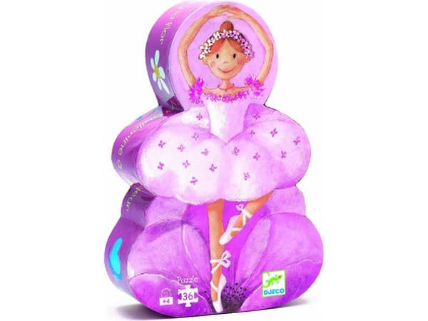 DJECO The ballerina with the flower 36 pcs - 19,5 x 29 x 6 cm, 3 År, Trä