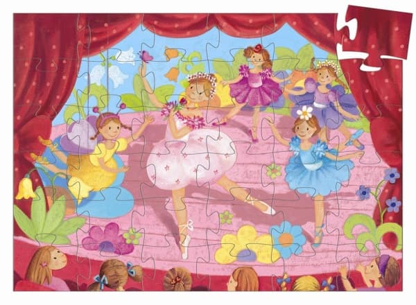 DJECO The ballerina with the flower 36 pcs - 19,5 x 29 x 6 cm, 3 År, Trä
