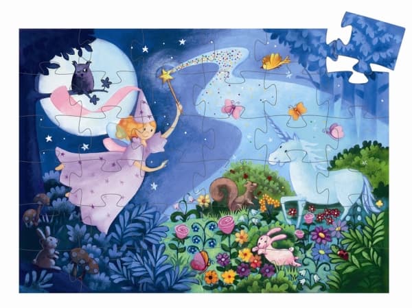 DJECO The fairy and the unicorn - 18,5 x 30 x 6 cm, 3 År, Trä