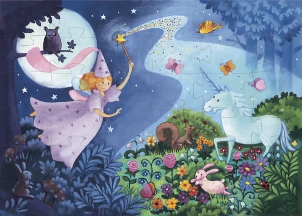 DJECO The fairy and the unicorn - 18,5 x 30 x 6 cm, 3 År, Trä