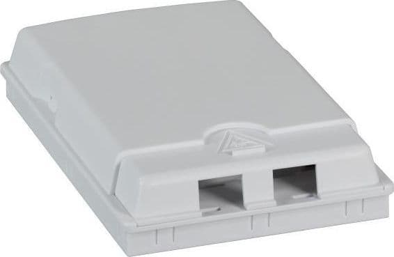FTTH-sisäliitäntärasia 2 kuidulle, 2 liitintä, pistokkeellinen suojalaite (FTTH-BOX-IN-2)