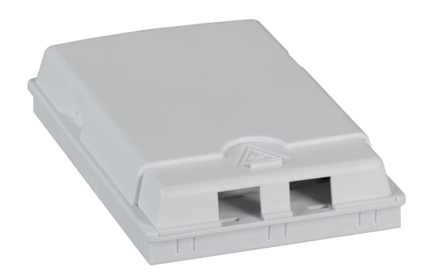 FTTH-sisäliitäntärasia 2 kuidulle, 2 liitintä, pistokkeellinen suojalaite (FTTH-BOX-IN-2)