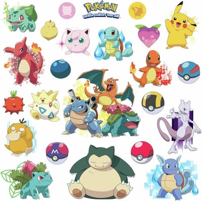 Pokemon - Väggdekal 24 st