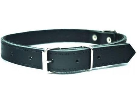 Chaba COLLAR 16 mm/45 cm i läder SVART