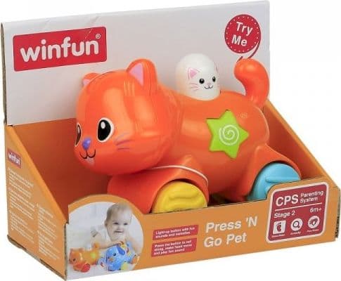 Smily Play Push &amp; Go Husdjur Orange Katt (000734)