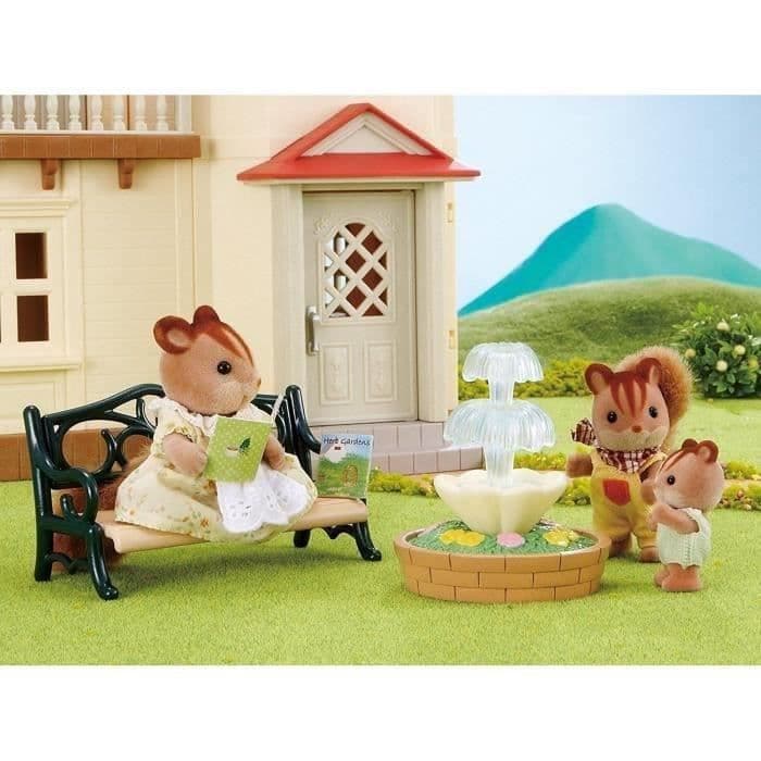 SYLVANIAN PERHTEET 4535 puutarhapenkki ja suihkulähde