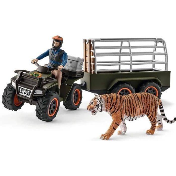 Schleich Figur 42351 - Wildlife - Quad med släp och förvaring