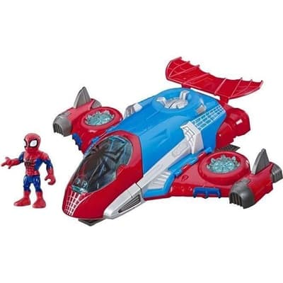 Marvel Spider-Man Playskool Super Hero Adventures - Jet HQ Spider-Man og 12,5 cm figur