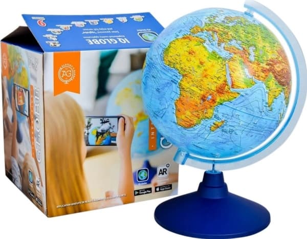 Dante Globe 21 cm med fysisk kart og app