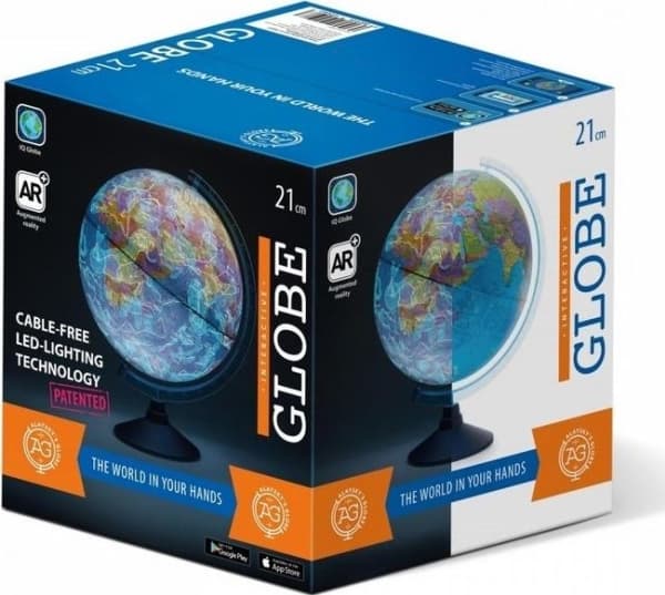 Dante Globe 21 cm med fysisk kart og app