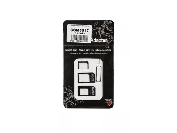 M-Life Nano Sim 3in1 Adapter Svart (GSM0517)