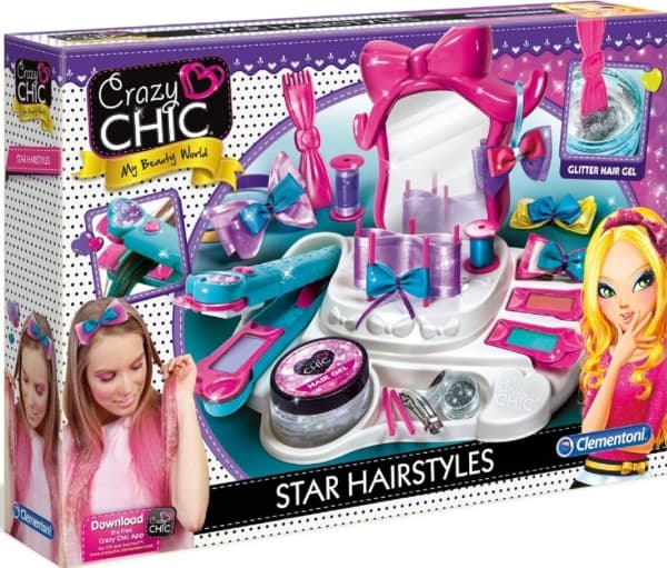 Clementoni Crazy Chic Star Hairstyle, Children''s hair ornament set, 6 År, Multifärg