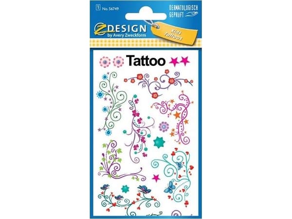 Avery Zweckform Tatoveringer - Blomster og sommerfugler