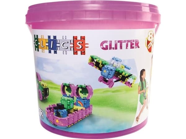 Clics Blocks - 8 in 1 ämpäri - Glitter CB-180