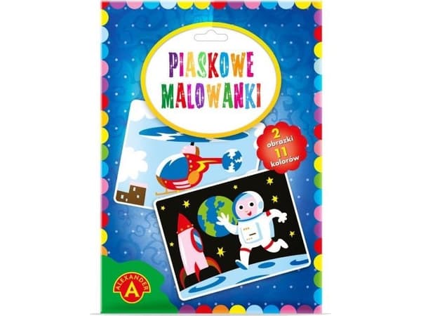 Piaskowe malowanki astronauta /helikopter