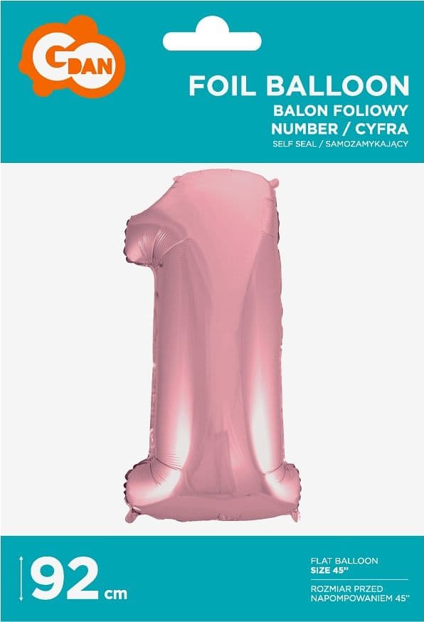 GoDan Folieballong "Cyfra 1", benk, 92 cm
