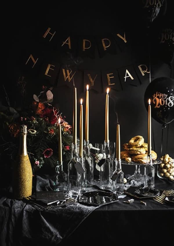 Party Deco Metallic Gold Taper Candle - 29 cm - 10 stk