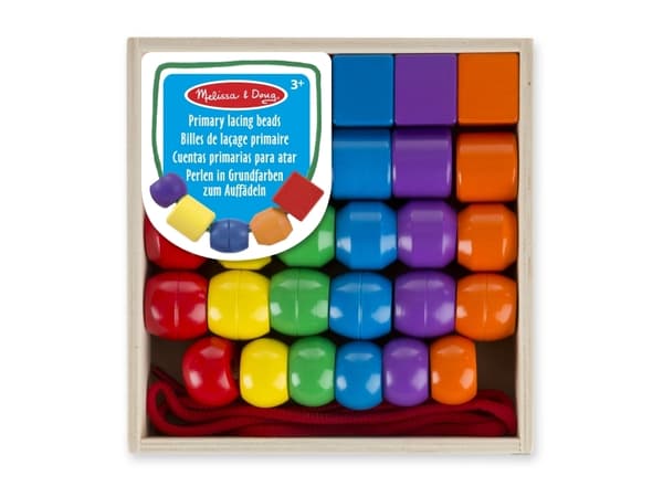 Melissa & Doug Primary Lacing Beads, 3 år, Stoff, MDF, Tre, Flerfarget