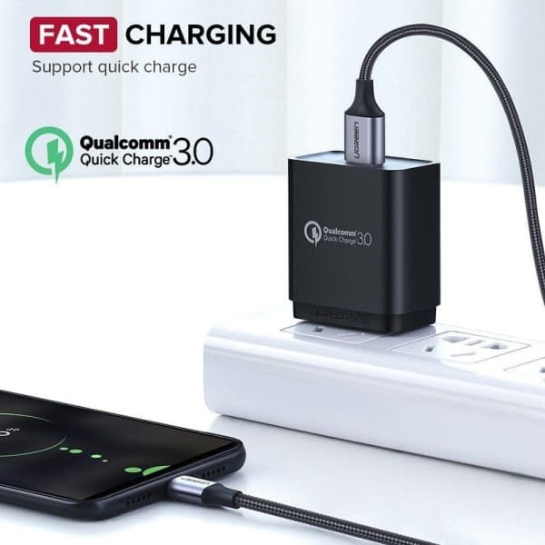 Ugreen USB cable UGREEN QC 3.0 micro USB cable 2.4A 0.25m (black)