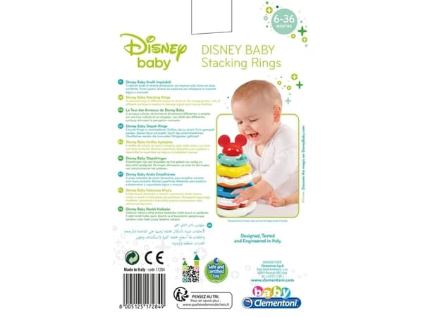 Clementoni Disney Baby Stacking Rings, 0,6 År, Multifärg