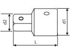 Tona Expert Adapter do bitów 1/2" na 3/4" 25,2mm (E117263)