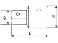 Tona Expert-adapter for bit 3/4" og 1" 62 mm (E033802)