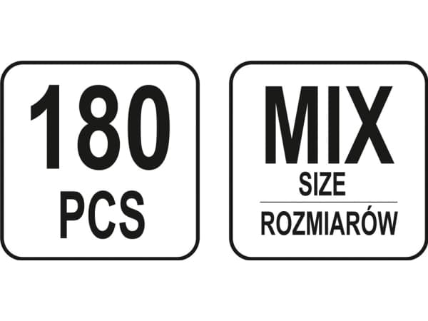 Yato YT-06878, Shim, Gummi, Svart, Rund, 180 styck, Låda