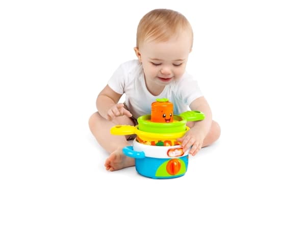 Bright Starts Nest ‘n Sing Pots, Gutt/Jente, 0,5 år, Lyseffekter, Gir fra seg lyd