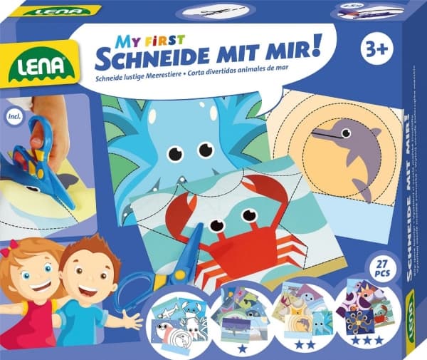 Lena Let´s cut together Sea animals, 3 vuosi/vuosia, Kartonki, Monivärinen