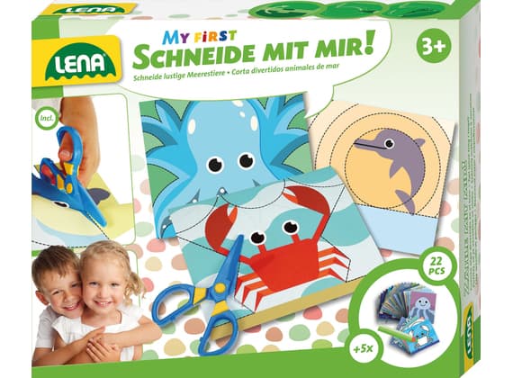 Lena Let´s cut together Sea animals, 3 År, Kartong, Multifärg