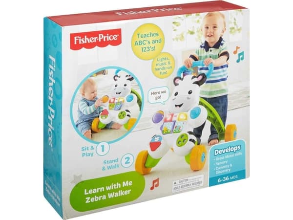 Fisher-Price Zebra, 6 kuukautta, 4 renkaita, Monivärinen