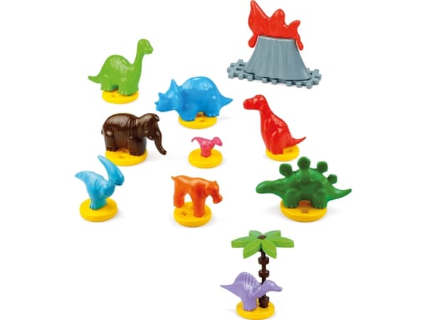 Dinosaurier i en påse med 25 bitar