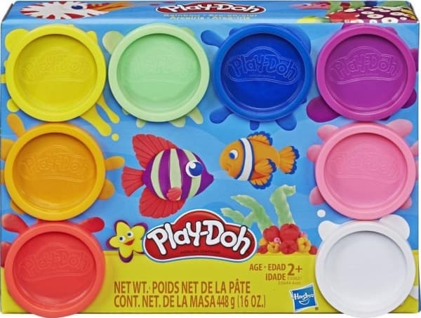 Play-Doh Rainbow -muovailuvaha, 8 kappaleen pakkaus, myrkytön, 8 väriä