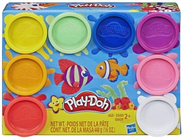 Play-Doh Rainbow -muovailuvaha, 8 kappaleen pakkaus, myrkytön, 8 väriä