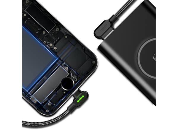 Mcdodo - Lightning-kabel - USB-hann vinklet til Lightning-hann-vinklet - 1,2 m - svart