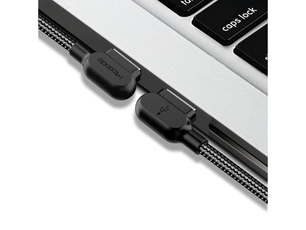 Mcdodo - Lightning-kabel - USB-hann vinklet til Lightning-hann-vinklet - 1,2 m - svart