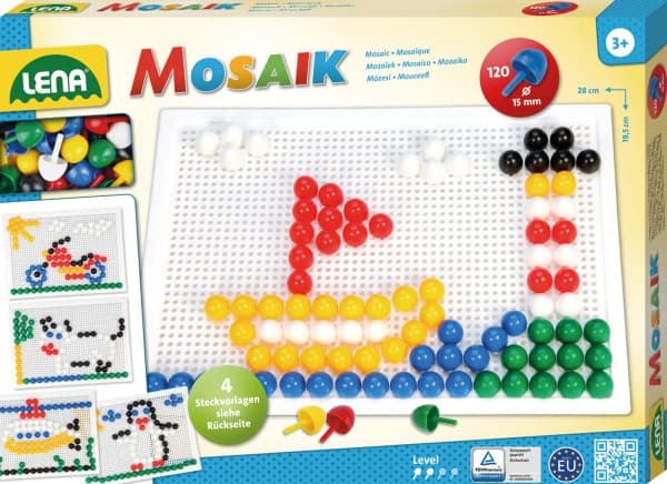 Lena Mosaic Set color 15 mm 120 pcs, 3 år, Gutt/Jente, Førskole, Flerfarget, 120 stykker, Europa