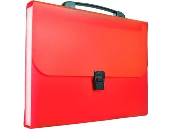 PP accordion folder with handle (13) A4 red