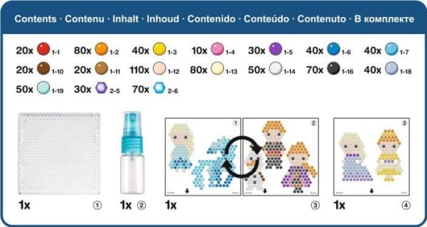 Aquabeads Frost Isdronningen, sett med 2 figurer