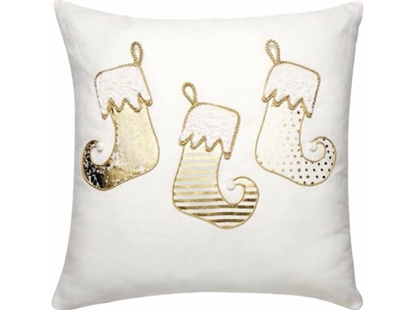 L´Oca Nera L´Oca Nera padded cushion with Christmas socks 45x45 cm