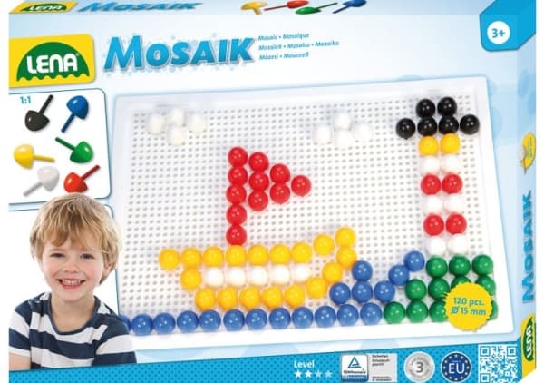 Lena Mosaic Set color 15 mm 120 pcs, 3 år, Gutt/Jente, Førskole, Flerfarget, 120 stykker, Europa